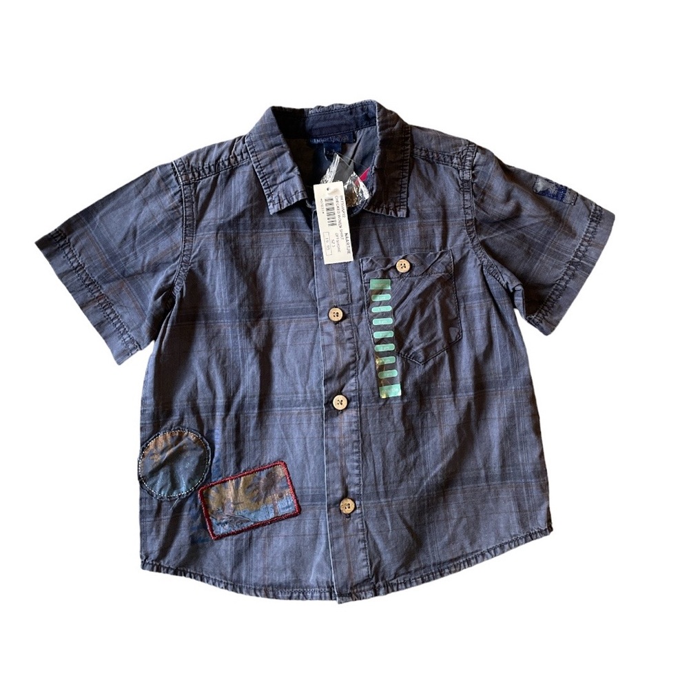 Naartjie Blue Plaid Button Down Shirt NWT